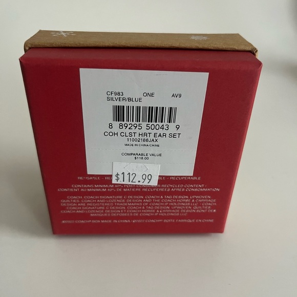 Coach Box Set of Signature Stone Cluster & Heart Earrings Set - Picture 6 of 6